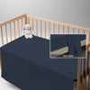 Dark blue cotton baby flat sheet 70×100 cm with 5 cm hem soft and skin friendly