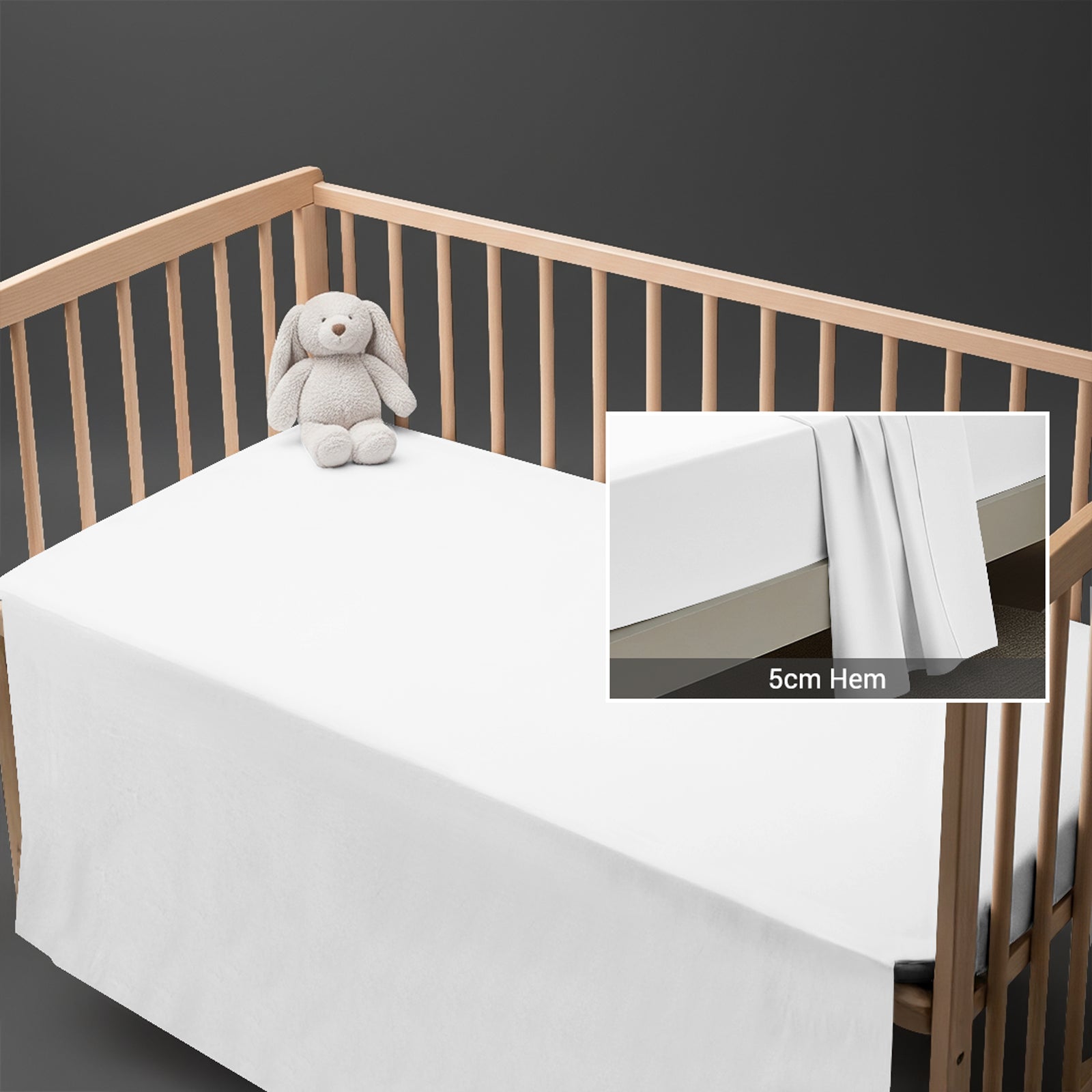 Premium 400 Thread Count 100% Cotton Crib Flat Sheet