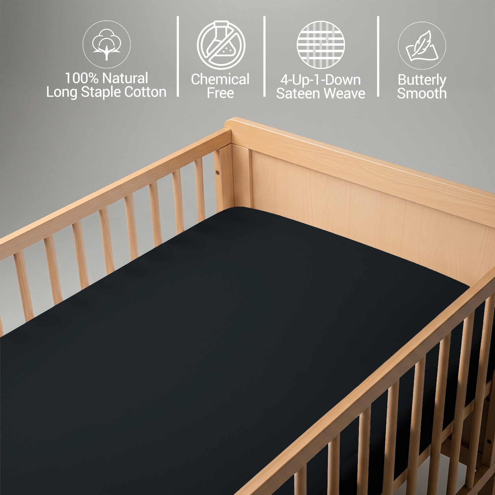Premium 400 Thread Count 100% Cotton Crib Flat Sheet