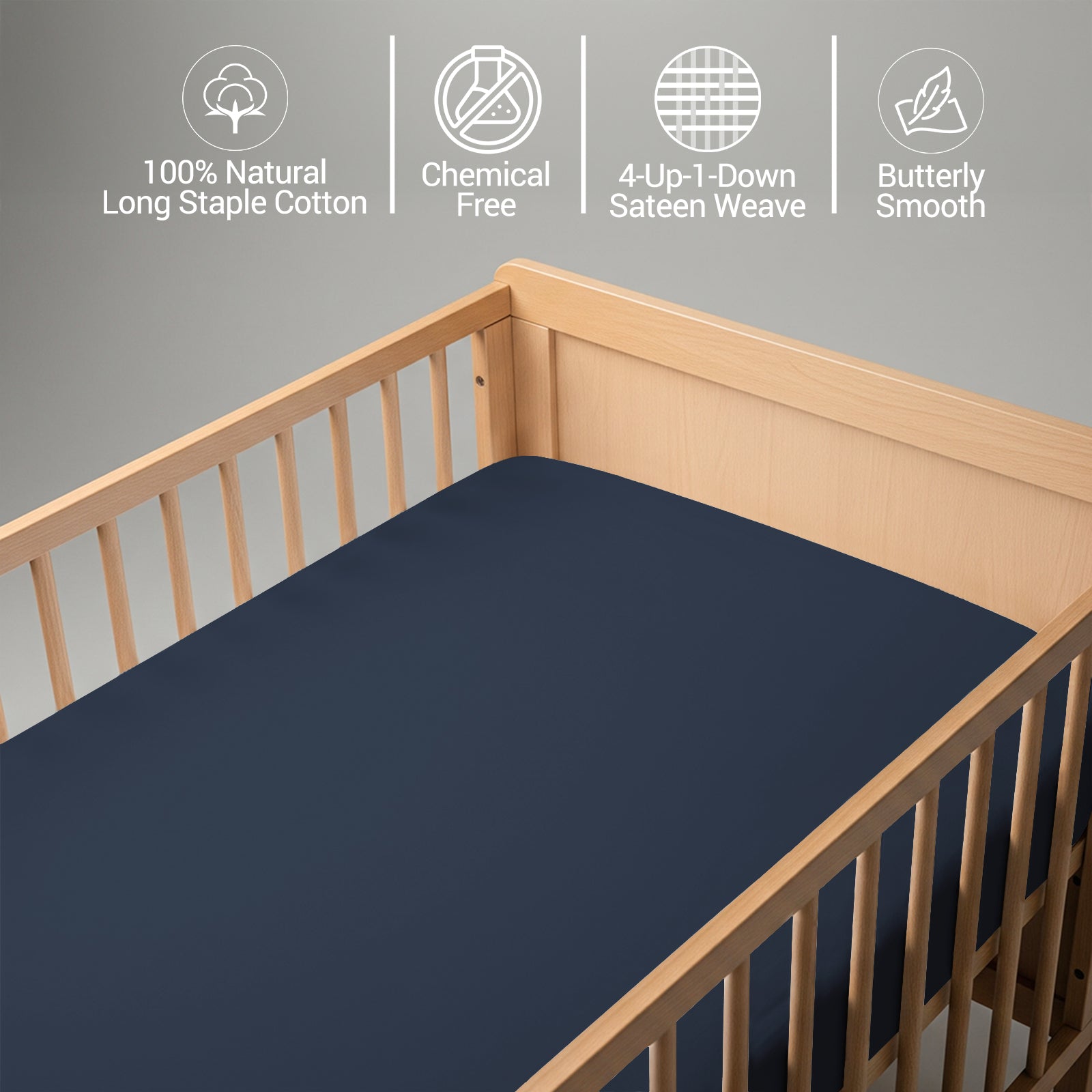 Premium 400 Thread Count 100% Cotton Crib Flat Sheet