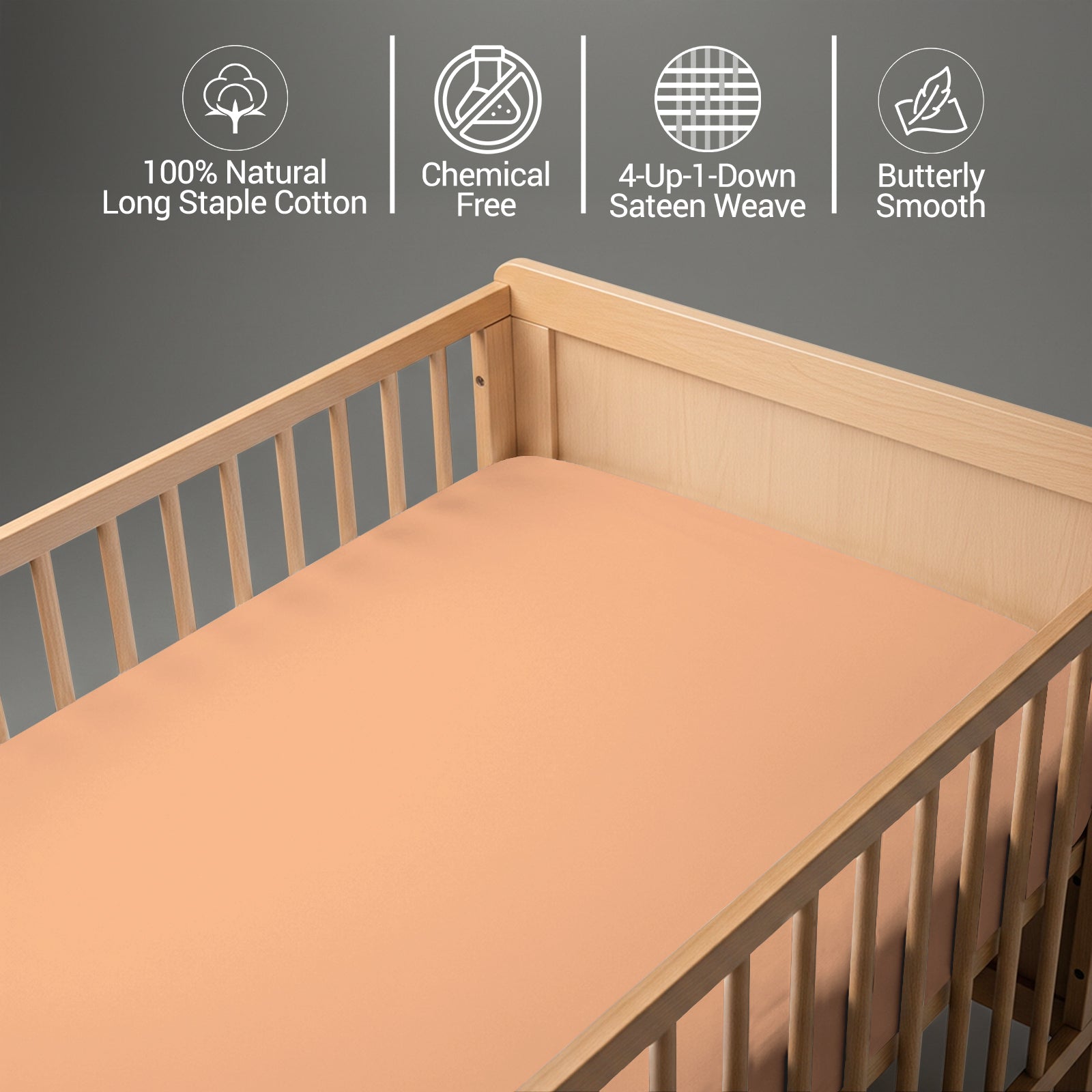 Premium 400 Thread Count 100% Cotton Crib Flat Sheet
