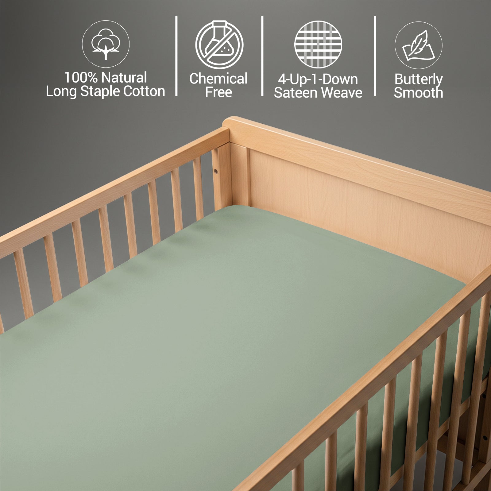 Premium 400 Thread Count 100% Cotton Crib Flat Sheet