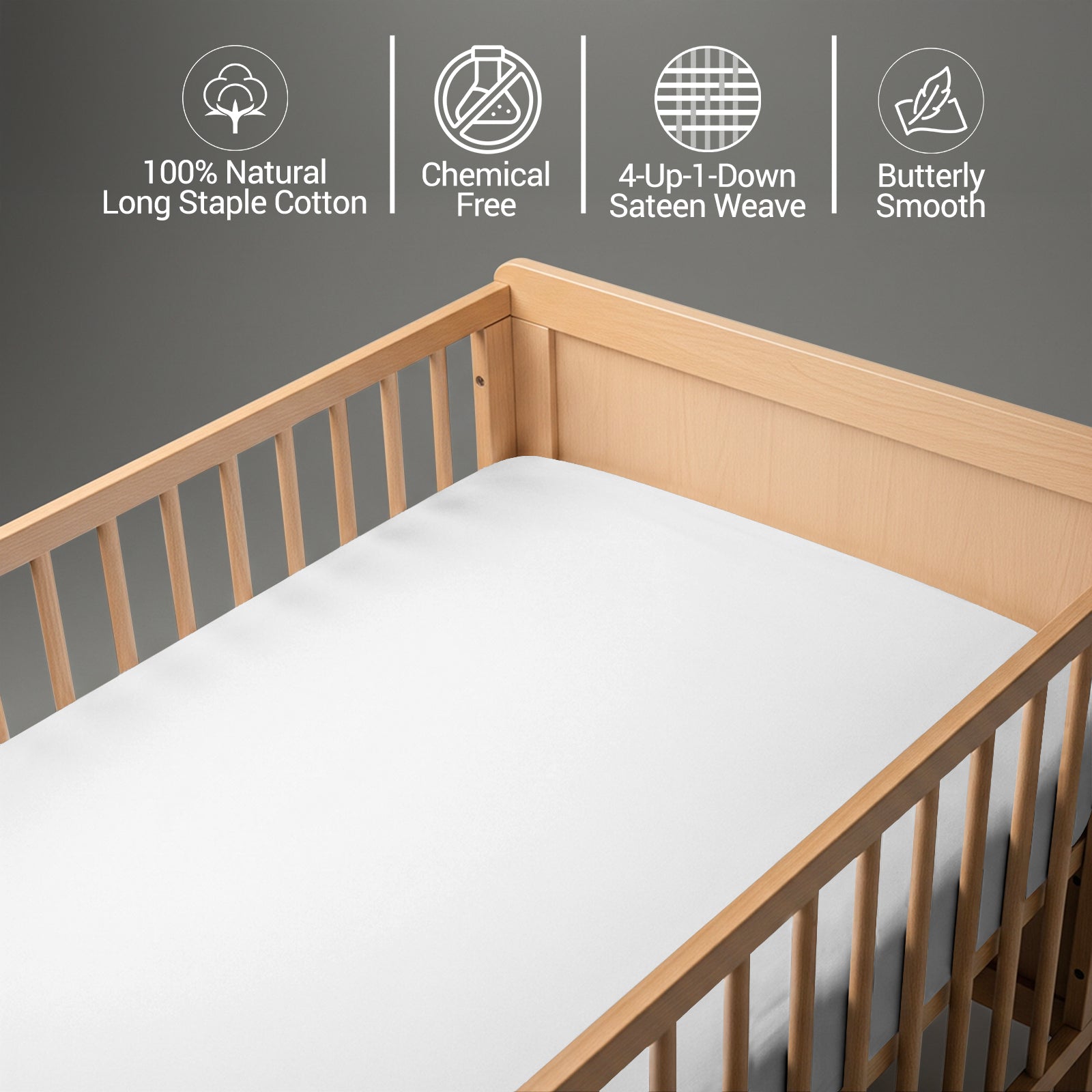 Premium 400 Thread Count 100% Cotton Crib Flat Sheet