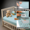 Cotton Crib fitted sheet Baby Blue 40x90 cm 1 piece 12 cm deep pocket Smart Side tag 360 elastic fit