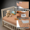 Cotton Crib fitted sheet Dusty Coral 40x90 cm 1 piece 12 cm deep pocket Smart Side tag 360 elastic fit