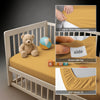 Cotton Crib fitted sheet Mustard Yellow 40x90 cm 1 piece 12 cm deep pocket Smart Side tag 360 elastic fi