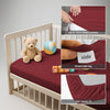 Cotton Crib fitted sheet Rio Red 40x90 cm 1 piece 12 cm deep pocket Smart Side tag 360 elastic fit