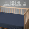 Baby cotton crib fitted sheet Dark Blue 40x90 cm chemical free natural cotton for delicate skin