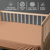 Baby cotton crib fitted sheet Dusty Coral 40x90 cm chemical free natural cotton for delicate skin