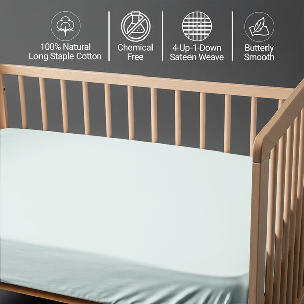Premium 400 Thread Count 100% Cotton Crib Fitted Sheet