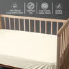Baby cotton crib fitted sheet Ivory 40x90 cm chemical free natural cotton for delicate skin