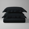 Double size cotton duvet cover set Black Pizuna Linens durable and breathable