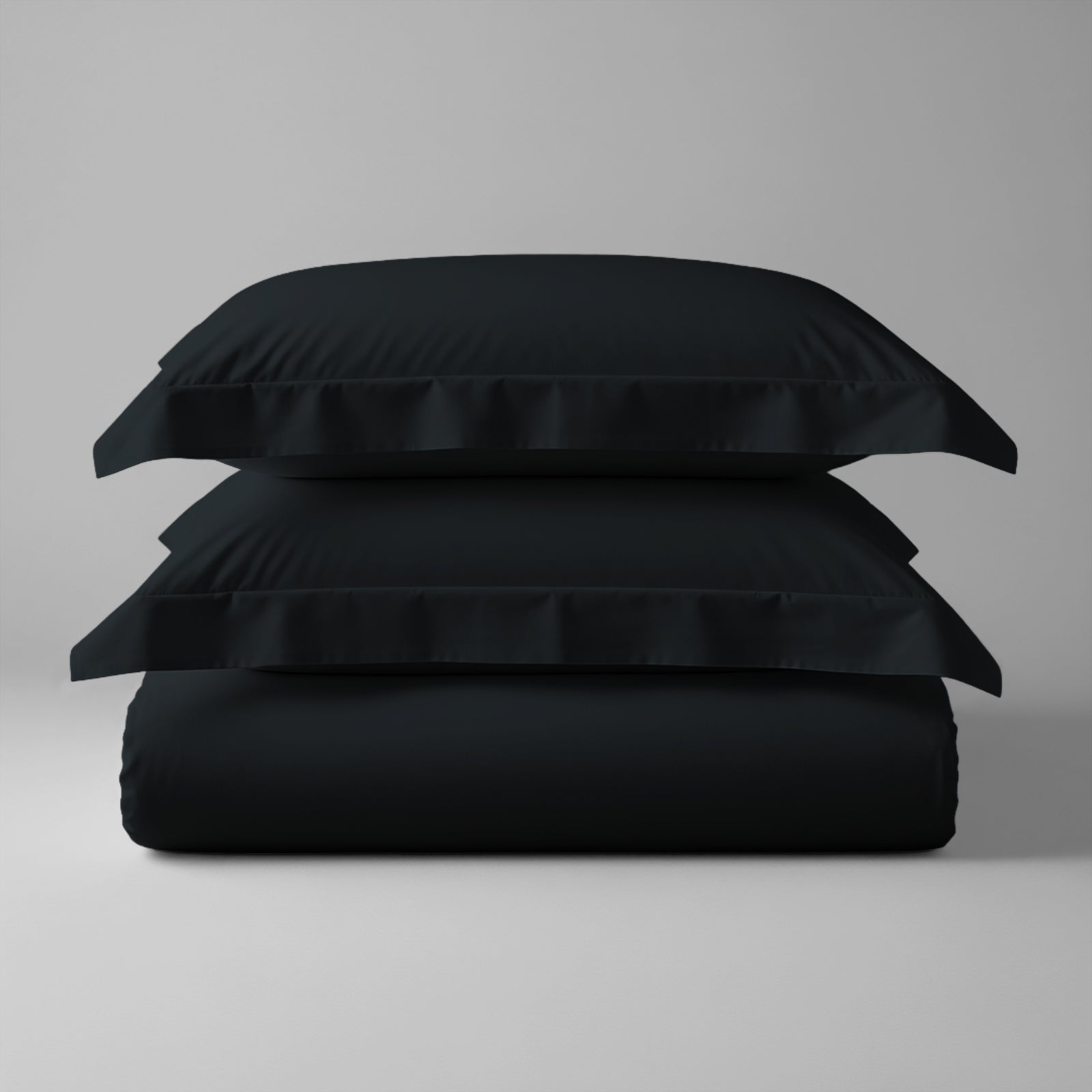 Super King size cotton duvet cover set Black Pizuna Linens durable and breathable