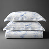 Super King size cotton duvet cover set Carrara Marble Blue Pizuna Linens durable and breathable