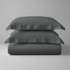Folded Pizuna cotton percale king cover double size dark grey 100 percent long staple combed cotton 3 piece
