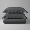 Pizuna folded 600 thread count 100 percent cotton duvet cover set 3 piece dark grey double size