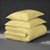 Pizuna luxurious cotton duvet cover 3 piece super king size mellow yellow 1000 thread count long staple cotton folded
