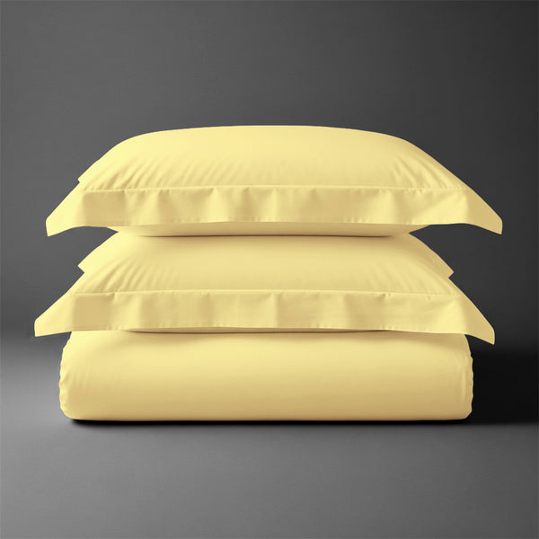 Super King size cotton duvet cover set Mellow yellow Pizuna Linens durable and breathable