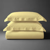 Pizuna folded 600 thread count 100 percent cotton duvet cover set 3 piece mellow yellow super king size