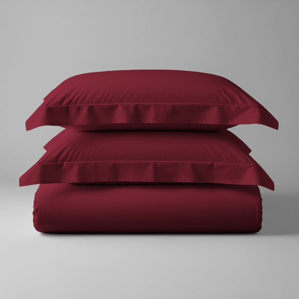 Pizuna folded 600 thread count 100 percent cotton duvet cover set 3 piece rio red double size