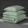 Pizuna luxurious cotton duvet cover 3 piece double size sea foam 1000 thread count long staple cotton folded