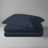 Single size cotton duvet cover set dark blue Pizuna Linens durable and breathable 