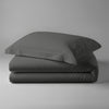Single size cotton duvet cover set dark grey Pizuna Linens durable and breathable 
