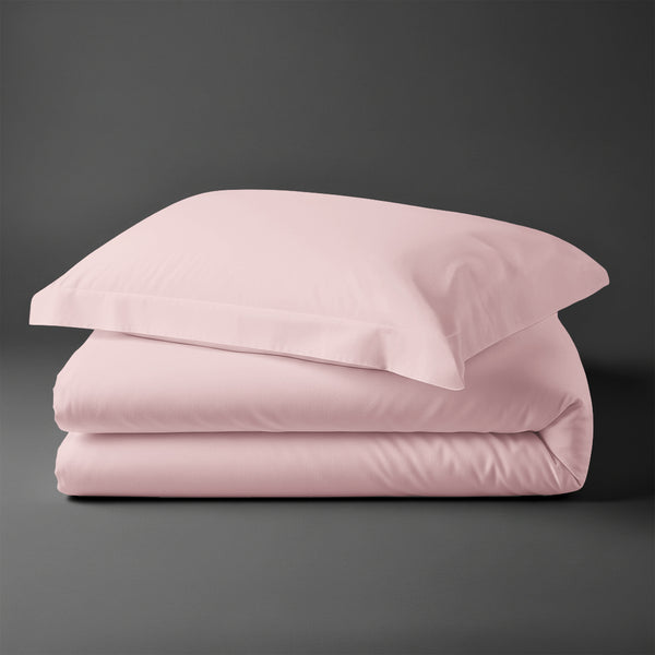 Folded Pizuna cotton percale single cover light pink 100 percent long staple combed cotton 2 piece