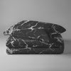 Single size cotton duvet cover set marble black Pizuna Linens durable and breathable