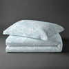Single size cotton duvet cover set simply floral blue Pizuna Linens durable and breathable