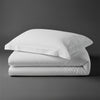 Single size cotton duvet cover set white Pizuna Linens durable and breathable