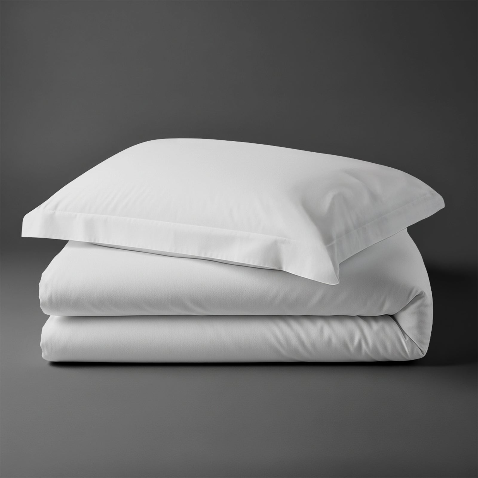 Single size cotton duvet cover set white Pizuna Linens durable and breathable