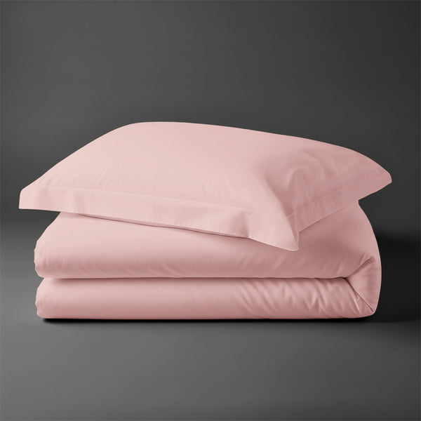 Single size cotton duvet cover set light pink Pizuna Linens durable and breathable 