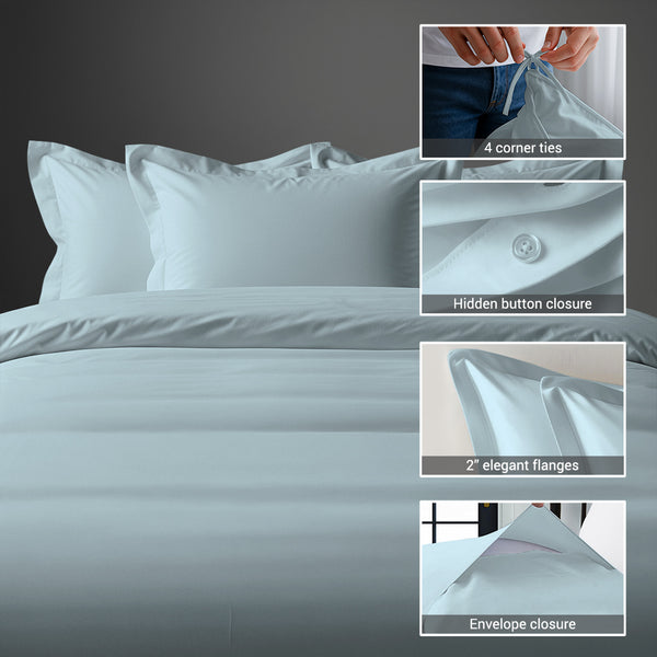Percale 100% Cotton Duvet Cover Set - USA TWIN