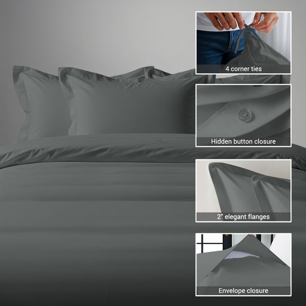 Percale 100% Cotton Duvet Cover Set - USA KING
