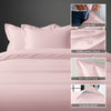 Light pink single cotton percale duvet cover 2 piece with hidden button closure and 4 corner ties