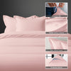 Light pink super king size 400 thread count cotton duvet cover with hidden button closure corner ties and Oxford pillowcases