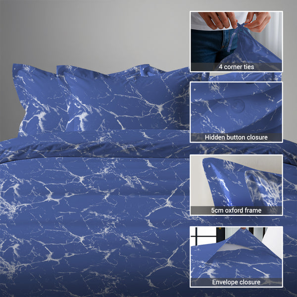 Premium 400 Thread Count 100% Cotton Duvet Cover Set - USA KING