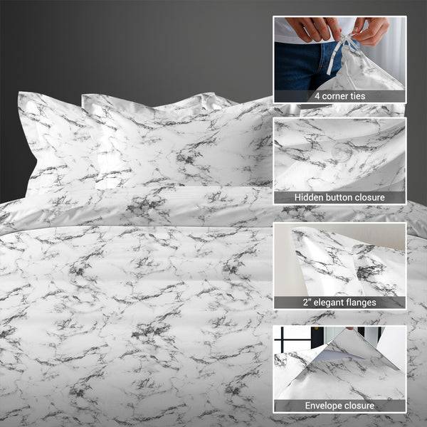 Premium 400 Thread Count 100% Cotton Duvet Cover Set - USA FULL