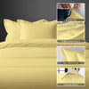 Pizuna mellow yellow double cotton duvet cover 3 piece 1000 thread count with hidden button closure and corner ties plus oxford pillowcases