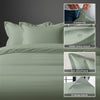 Sea foam super king size 400 thread count cotton duvet cover with hidden button closure corner ties and Oxford pillowcases