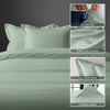 Pizuna sea foam double cotton duvet cover 3 piece 1000 thread count with hidden button closure and corner ties plus oxford pillowcases