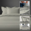 Pizuna Linens double size cotton duvet cover with hidden button closure corner ties and Oxford pillowcases