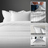 White stripes damask super king duvet cover 3 piece 300 thread count with hidden button closure and 4 corner ties