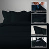 800 thread count 3 piece Black double duvet cover with hidden button closure and 4 corner ties plus oxford pillowcases
