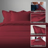 800 thread count 3 piece Rio Red king duvet cover with hidden button closure and 4 corner ties plus oxford pillowcases
