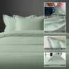 800 thread count 3 piece Sea Foam double duvet cover with hidden button closure and 4 corner ties plus oxford pillowcases
