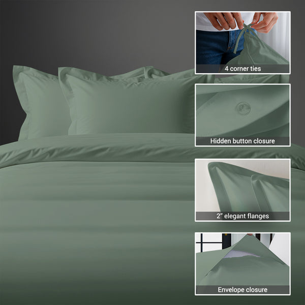 Deluxe 600 Thread Count 100% Cotton Duvet Cover Set - USA KING