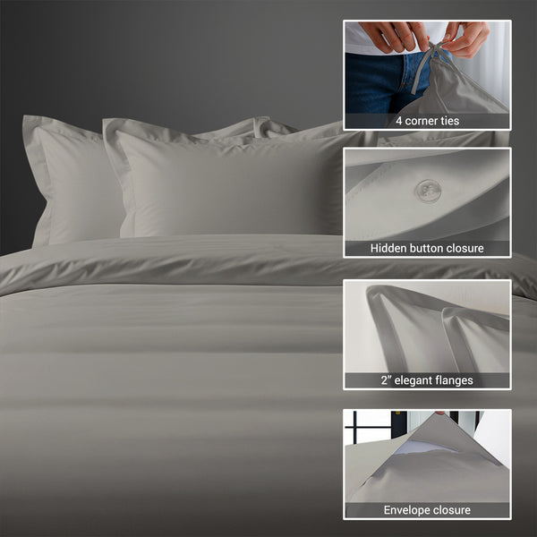 Premium 400 Thread Count 100% Cotton Duvet Cover Set - USA QUEEN
