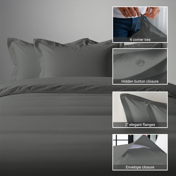 Premium 400 Thread Count 100% Cotton Duvet Cover Set - USA FULL